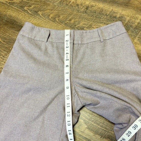 Ann Taylor Wool Cashmere Blend Straight Leg Pants Womens 8 Beige Purple Office - Picture 2 of 11